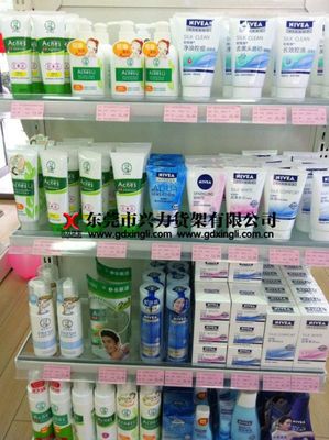 供應雙面中島架與時尚化妝品貨架，廣州貨架批發一站式采購